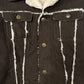 Roberto Cavalli Shearling Trim Brown Suede Trucker Jacket