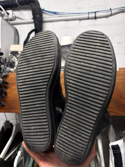 Rick Owens ‘Short Tongue’ Triple Black Geobasket High Top Sneakers