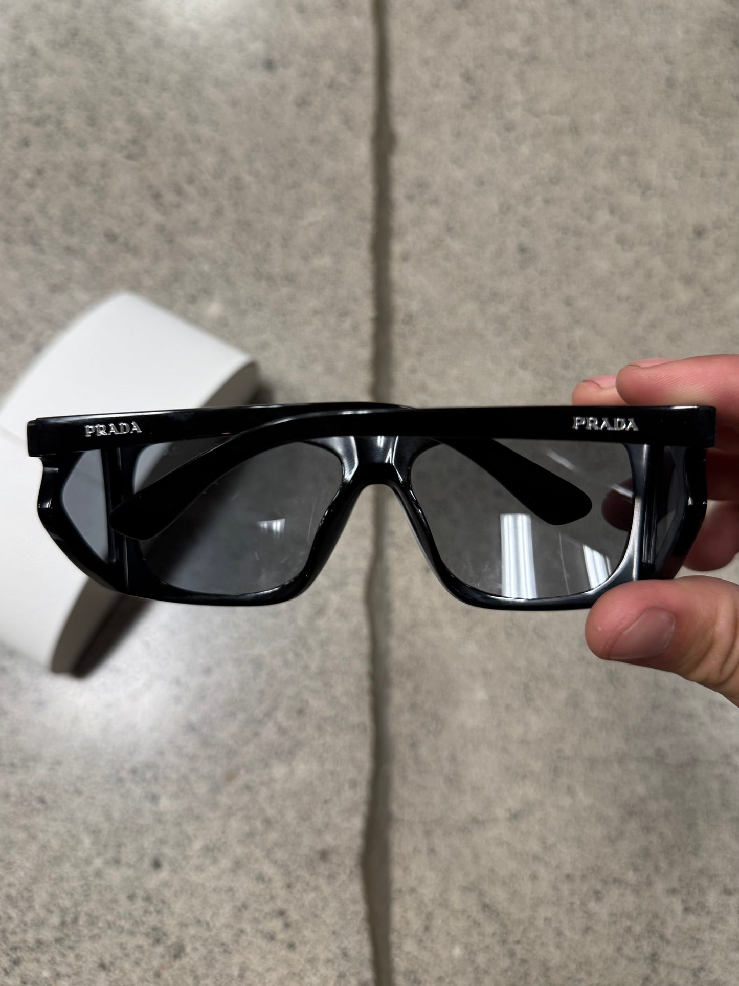 Prada ‘Blue Ray’ Black Tinted Square Shape Sunglasses