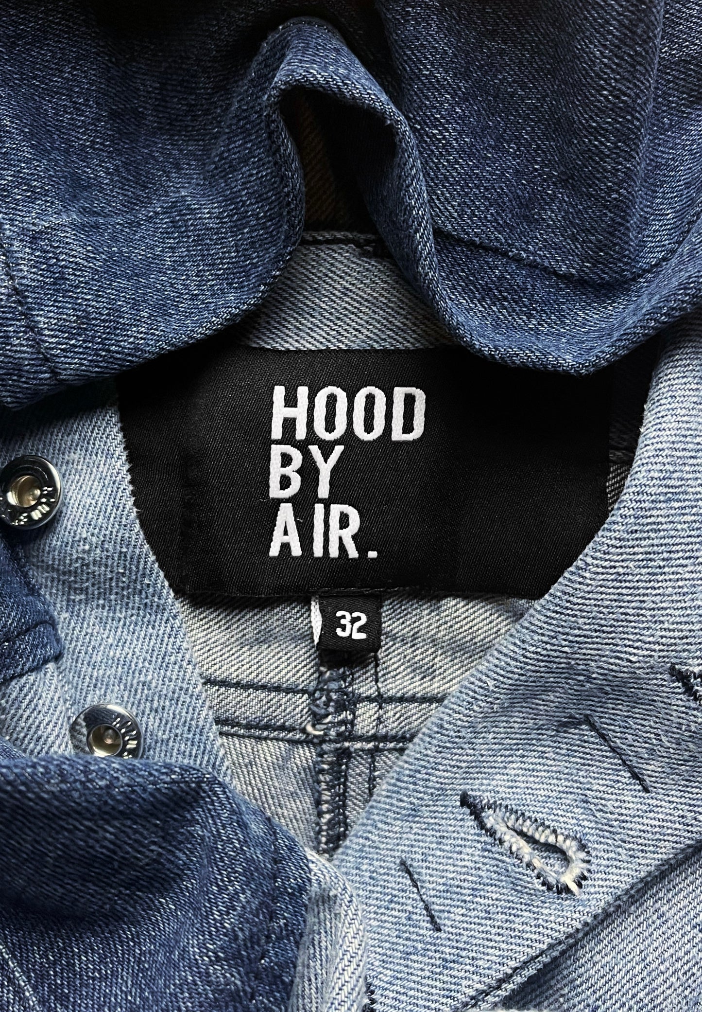 Spring Summer 2014 ‘HBA’ Logo Panelled Blue Patchwork Denim