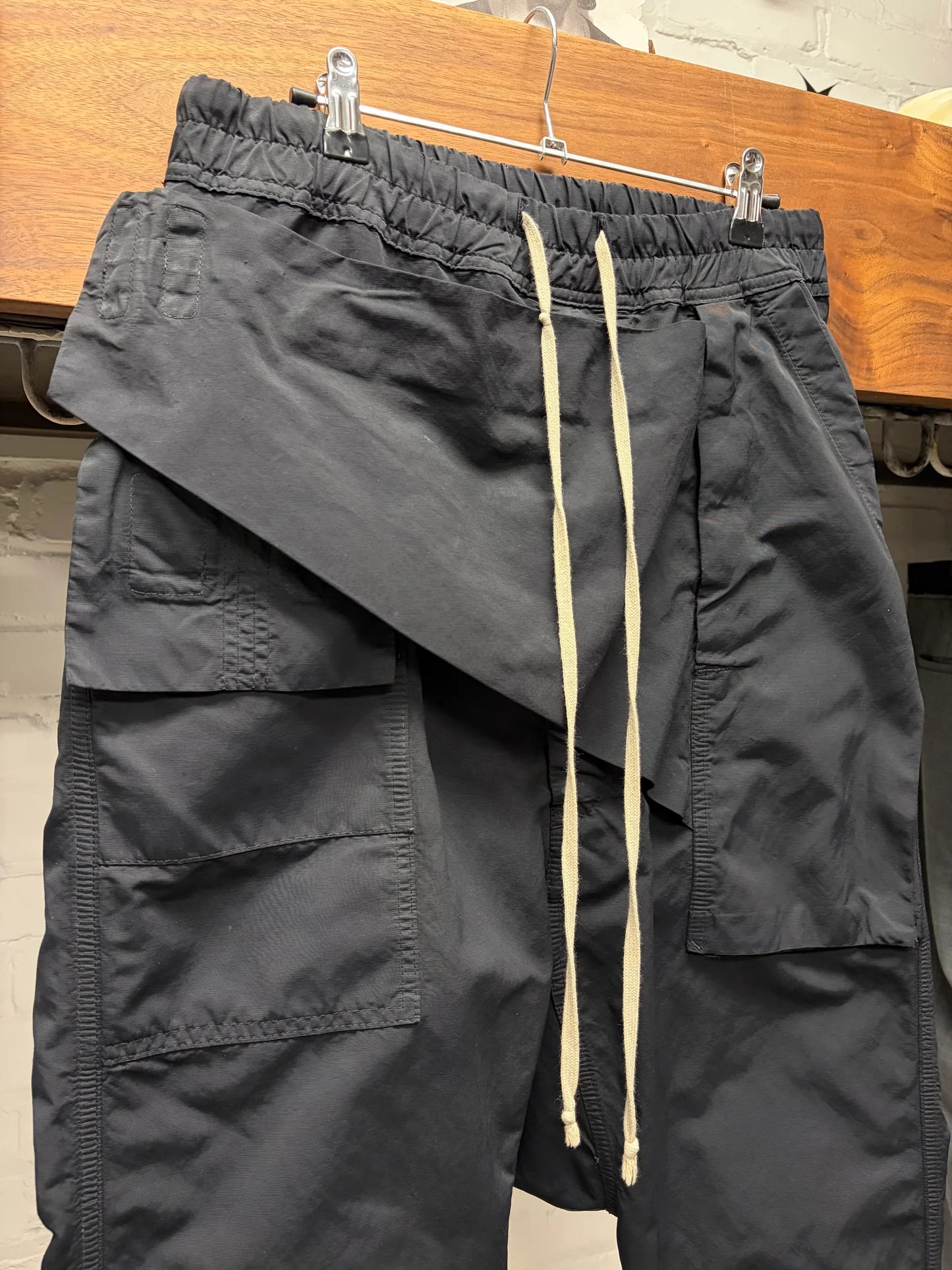 SS2013 Rick Owens ‘Island’ Drawstring ‘Memphis’ Black Drop Crotch Pants