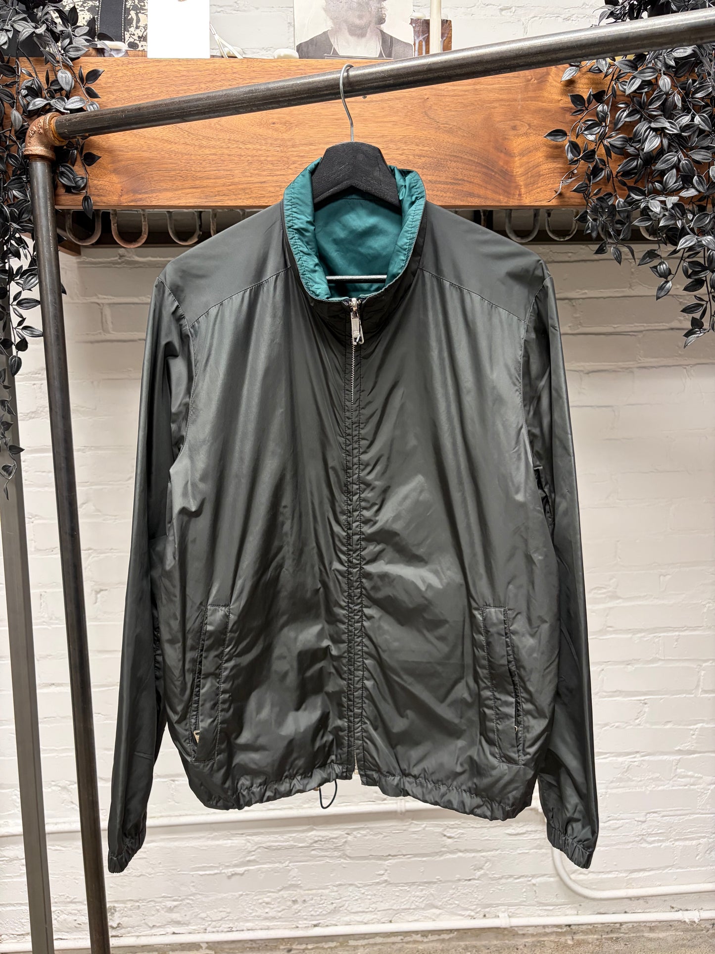 2000s Prada Reversible Grey/Blue Nylon Shell Track Jacket