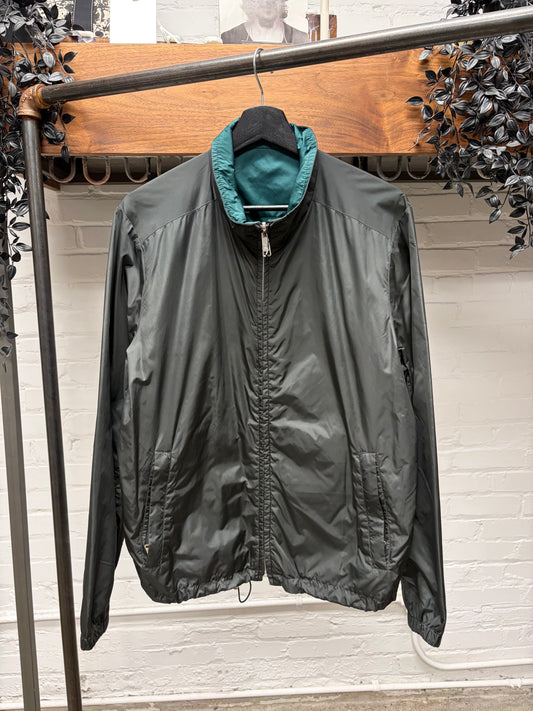 2000s Prada Reversible Grey/Blue Nylon Shell Track Jacket