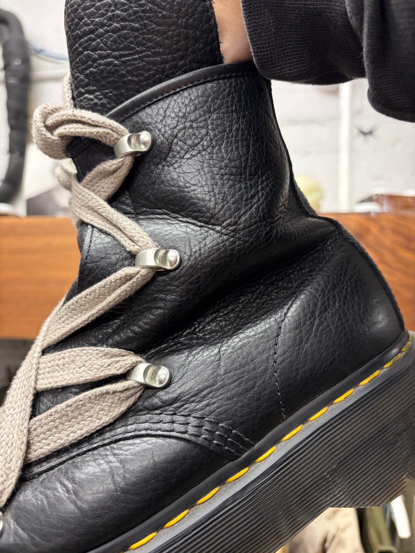 Rick Owens x Doc Martens 1460 Pentagram ‘Jumbo Lace’ Leather Boots