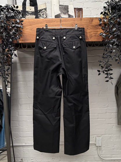 Gucci Side Seam Zip-Up Wide Leg Black Denim