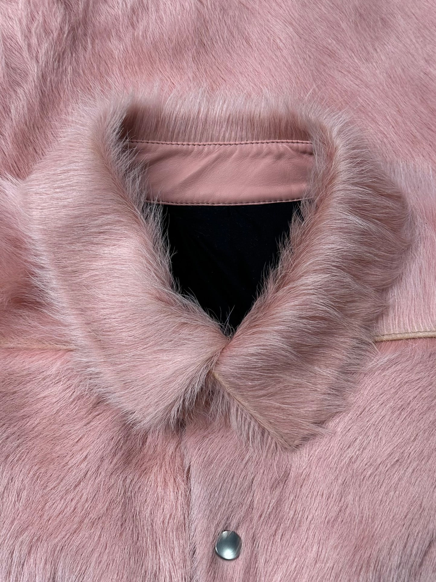 AW2022 Rick Owens ‘Strobe’ Pink Pony-Hair Jacket