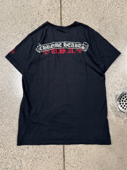 Chrome Hearts U.S.A. Scroll Logo T-Shirt