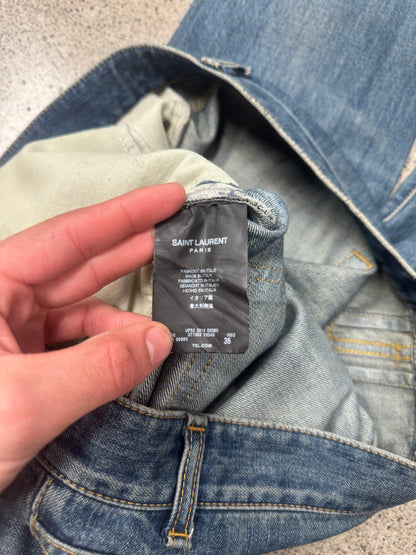 2014 Saint Laurent by Hedi Slimane ‘D02’ Blue Wash Skinny Jeans