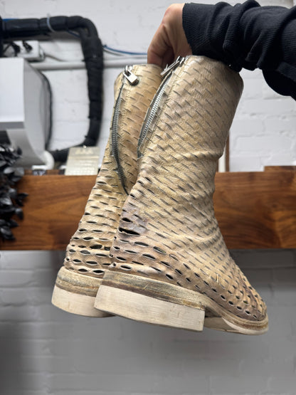 Carol Christian Poell ‘Laser Cut’ Kangaroo Leather Tornado Zip Boots