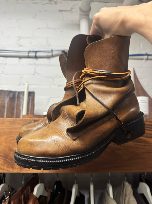 Dirk Bikkembergs ‘Wraparound’ Leather Lace Up Vibram Sole Boots