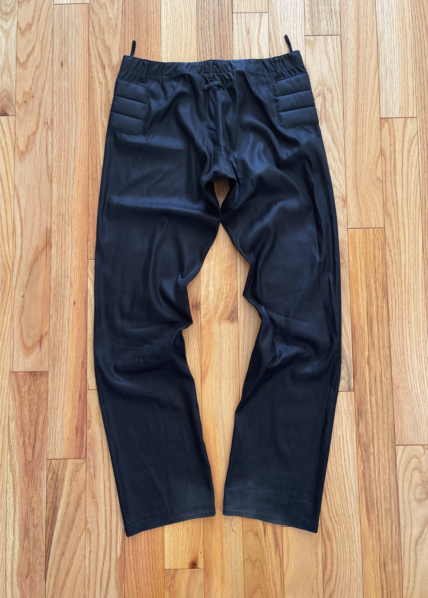 2000s Jean Paul Gaultier Homme Padded Silk Biker Trousers