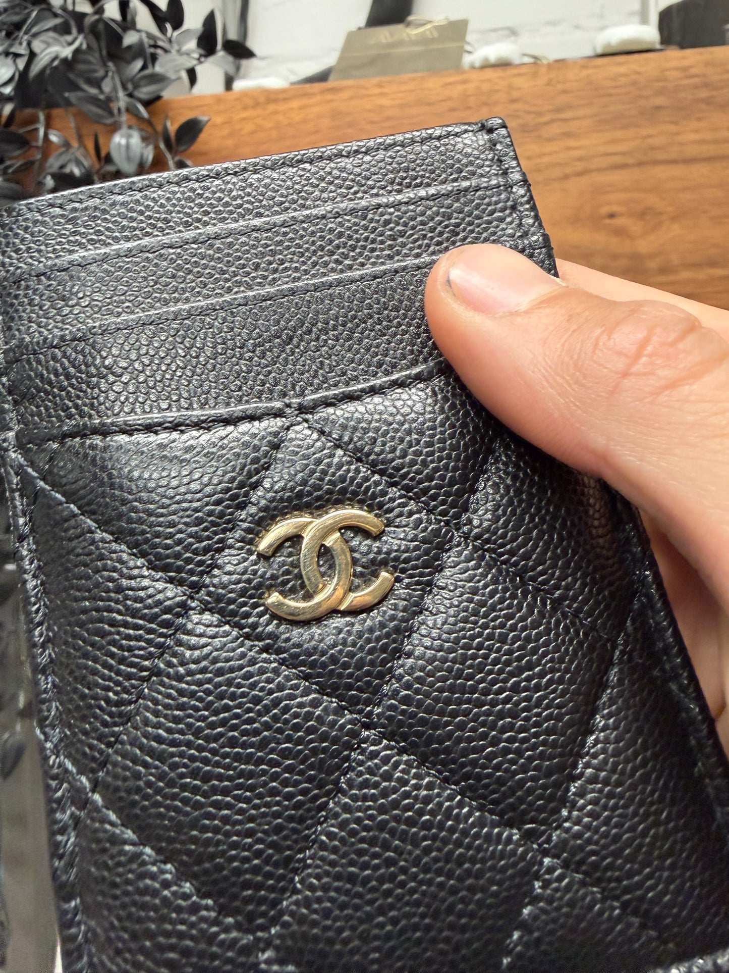 Chanel ‘Caviar’ Quilted Black Leather Cardholder