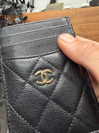 Chanel ‘Caviar’ Quilted Black Leather Cardholder