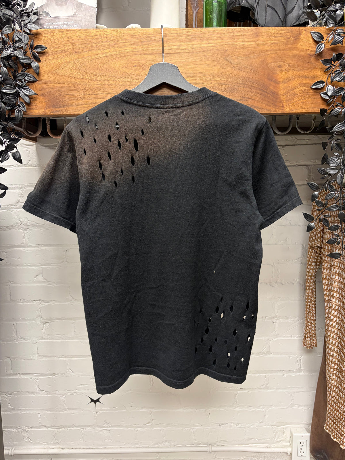 AW2008 Number (N)ine ‘My Private Portland’ Black Gunshot Distressed ‘DeathorBirth’ Graphic T-Shirt