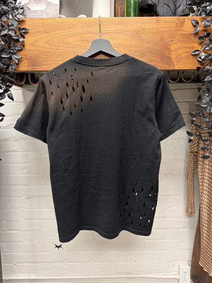 AW2008 Number (N)ine ‘My Private Portland’ Black Gunshot Distressed ‘DeathorBirth’ Graphic T-Shirt