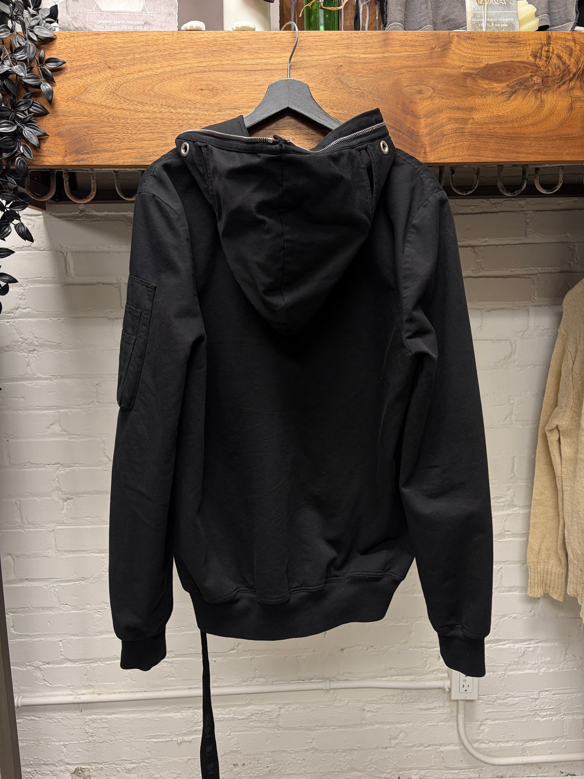 Rick Owens Black ‘Gimp’ Canvas Masked Full Zip Jacket