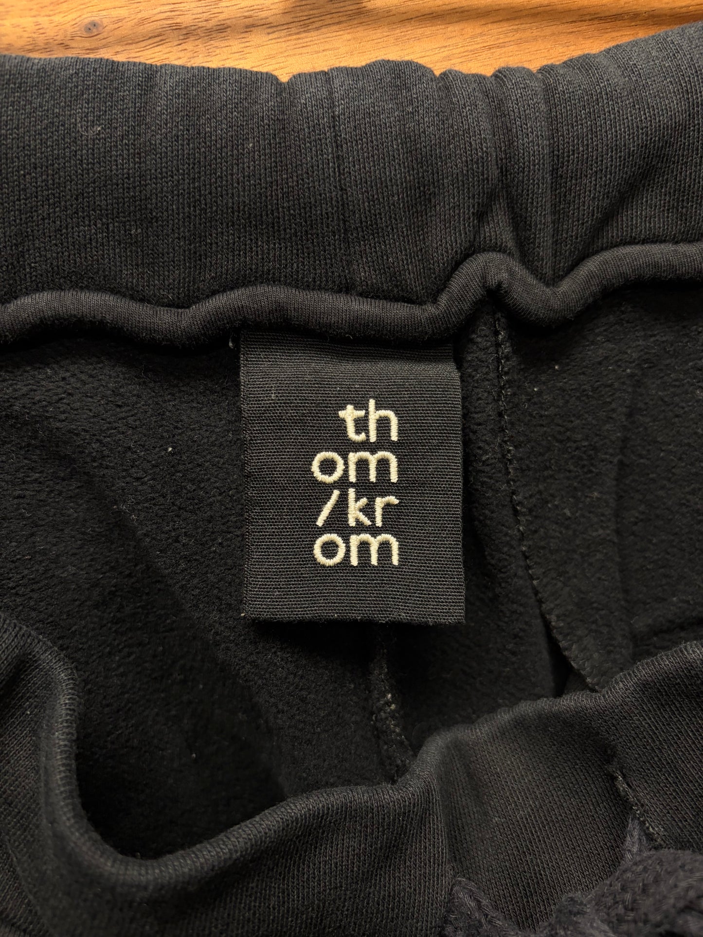 Thom Krom Drop Crotch ‘Pod’ Black Cotton Drawstring Shorts