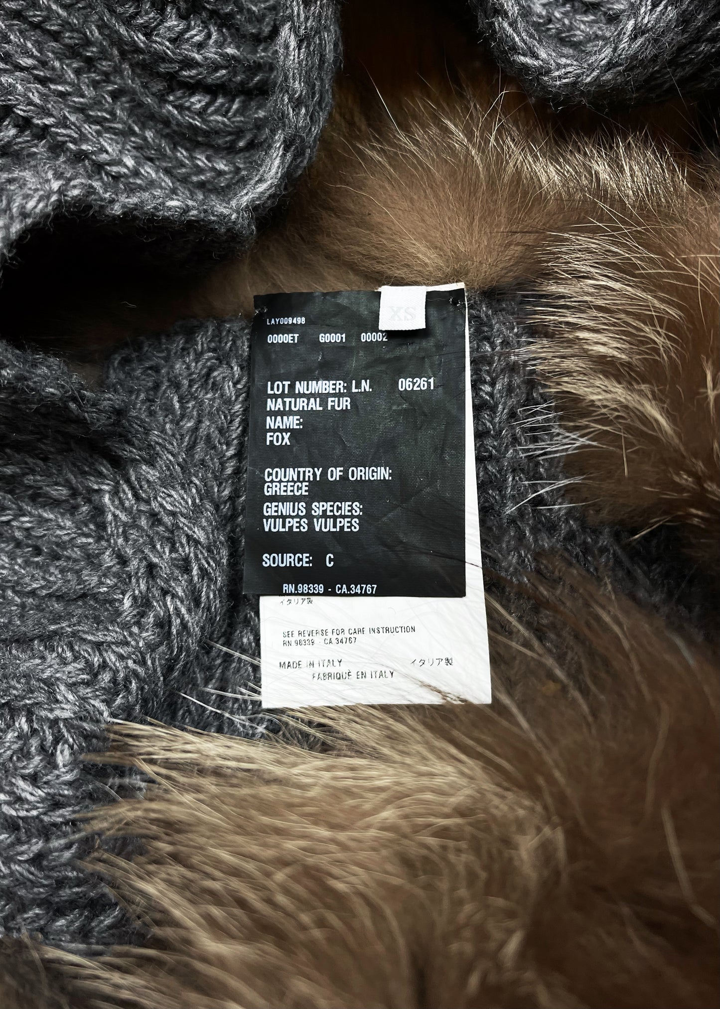 Spring Summer 2000 Miu Miu Hooded ‘Fox Fur’ Wool Scarf