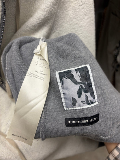 Rick Owens Inside-Out ‘Jason’ Grey Melange Zip-Up Hoodie