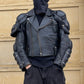 Kadoya ‘Battlesuit’ Armored Black Leather Biker Jacket