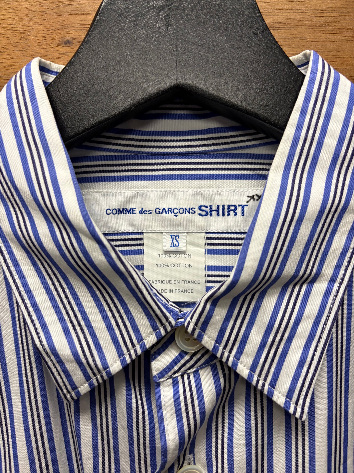 Comme Des Garçons Shirt Pinstripe Reconstructed Button Up Shirt