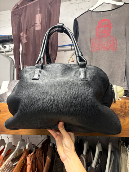AW2014 Yohji Yamamoto Pour Homme ‘Skull Head’ Black Leather Top Handle Bowling Bag