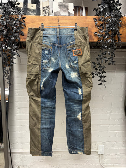 2000s Dolce & Gabbana Mainline Hybrid Denim/Cargo Pants