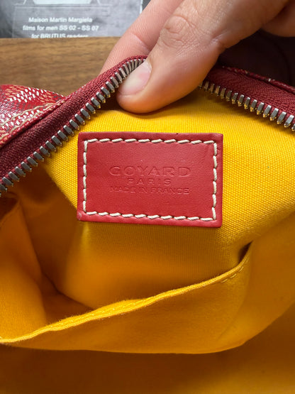 Goyard ‘Boeing 25’ Red Monogram Canvas Bag with Silver Hardware
