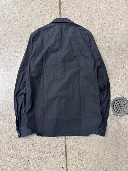 AW2021 Rick Owens ‘Gethsemane’ Mainline Black Cotton Work-Shirt