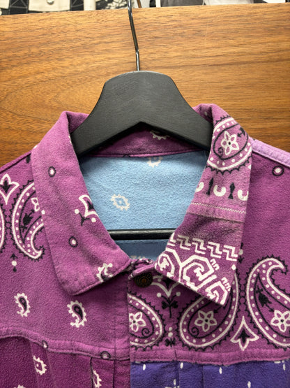 Kapital Reversible Purple/Ice Blue Paisley Bandanna Trucker Jacket