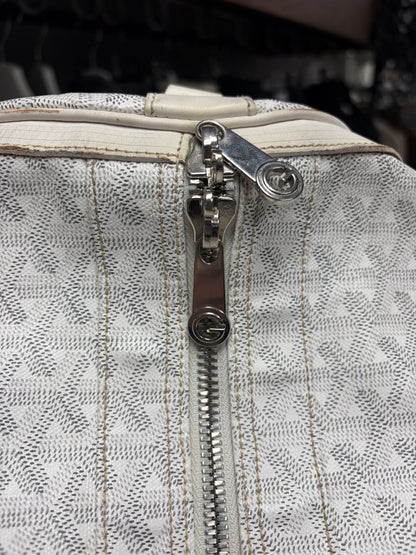 Goyard White Leather ‘Goyardine’ 62 Extra Large Duffle Bag