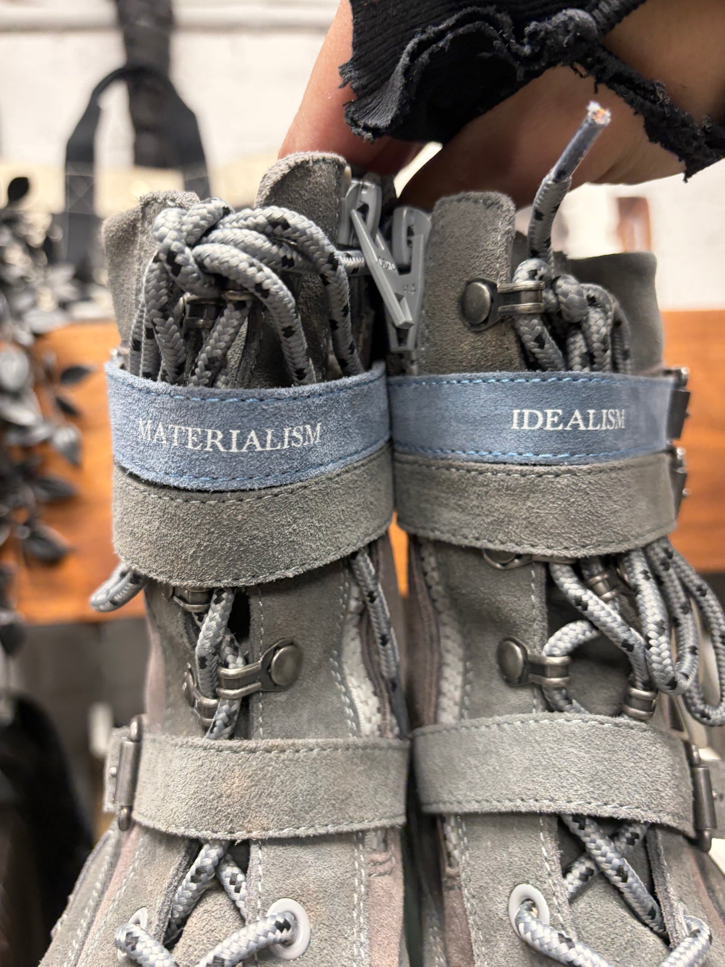 2018 Number (N)ine x CH24 Suede Strap Closure Combat Boots