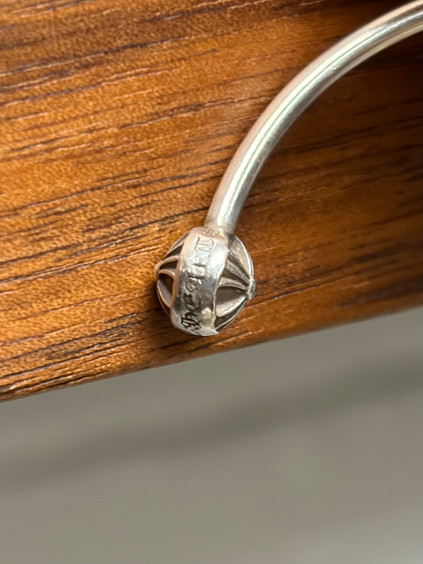 Chrome Hearts ‘Tiny Cross’ 925 Silver Bangle Bracelet