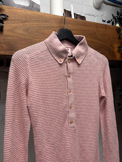 Vintage Dirk Bikkembergs Diamond Patterned Knit ‘Dusty Pink’ Polo