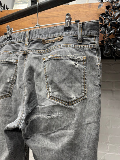 Dolce & Gabbana Mainline Distressed Grey Bootcut Denim