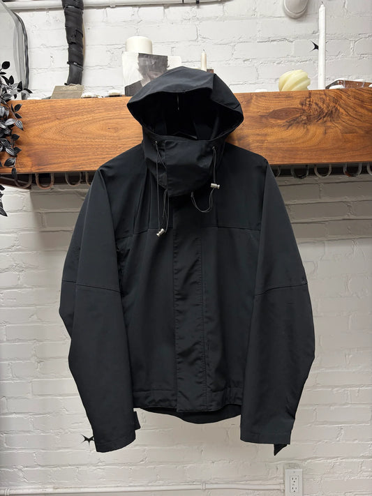 2000s Gucci Waterproof Hooded Black Shell Jacket