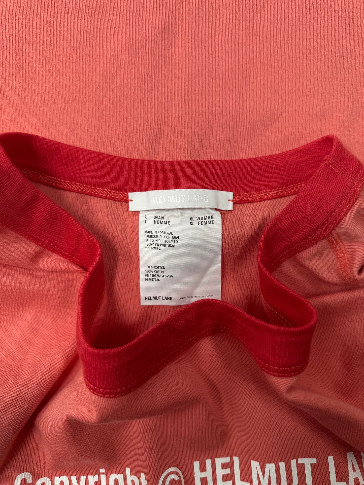 Helmut Lang ‘Copyright’ Ringer T-Shirt