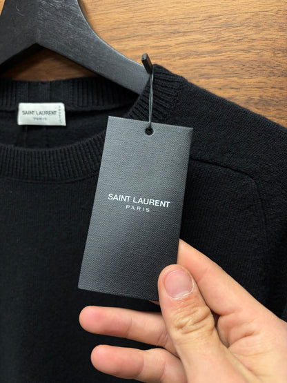 2021 Saint Laurent ‘Staff Uniform’ Black Wool Knit Sweater