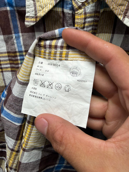 SS2006 Junya Watanabe x Post Overalls Plaid Short Sleeve Button Up Shirt