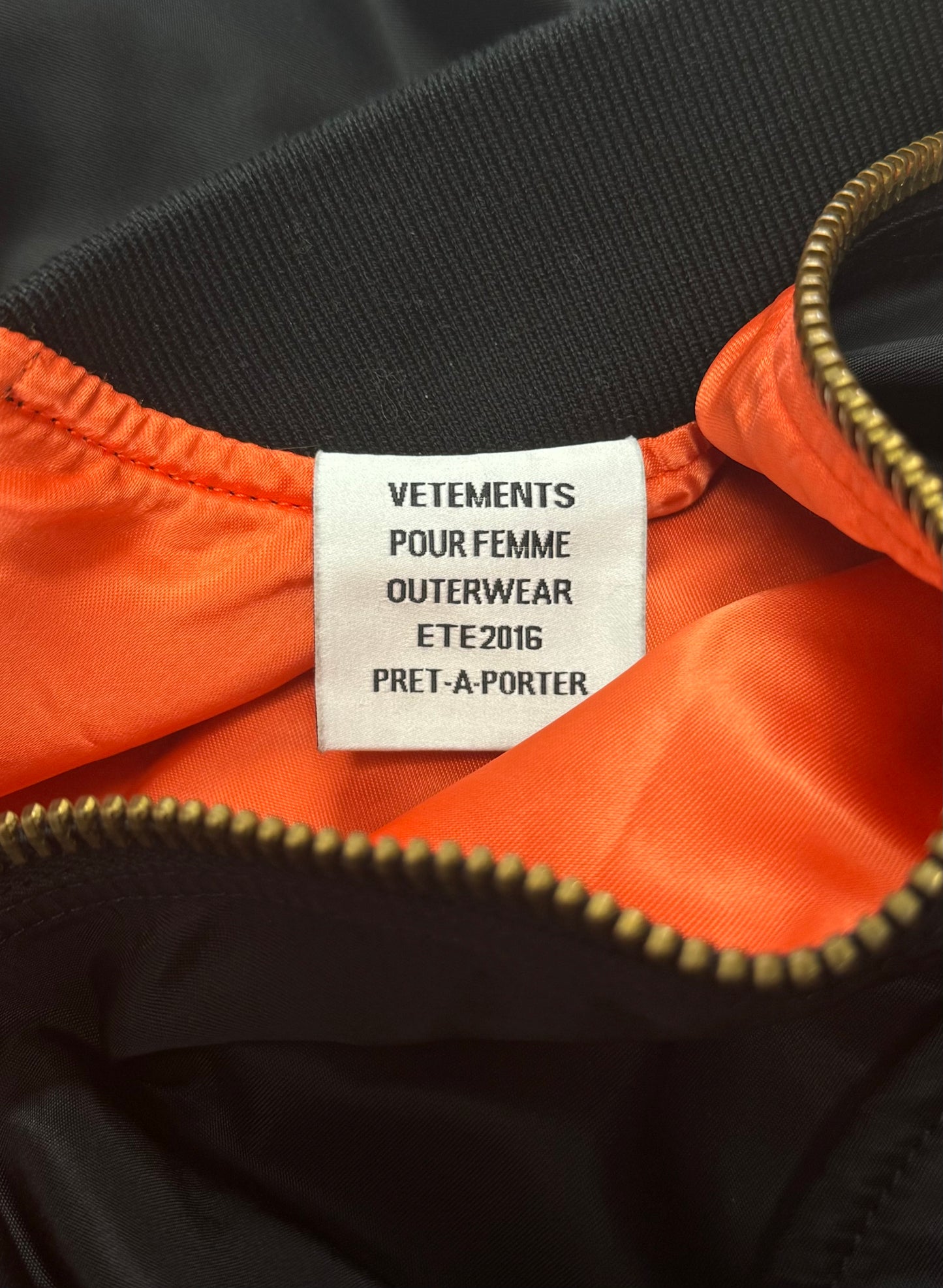 SS2016 Vetements Reversible MA-1 Bomber Jacket