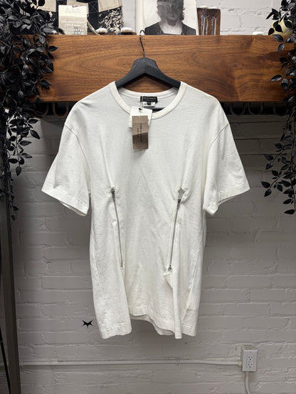 2014 Comme Des Garçons Homme Plus ‘Double Zip’ White Cotton T-Shirt