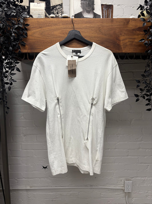 2014 Comme Des Garçons Homme Plus ‘Double Zip’ White Cotton T-Shirt