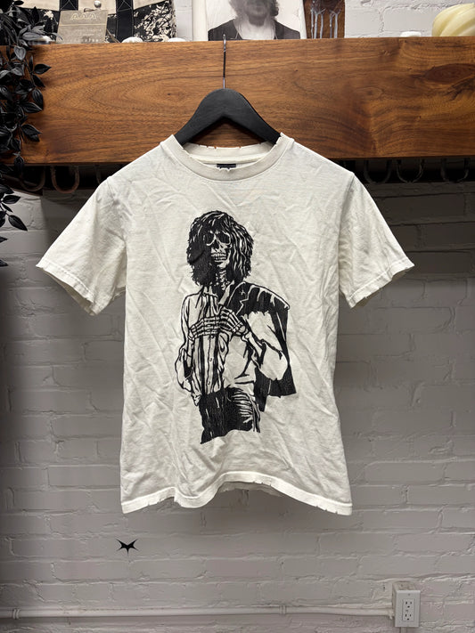 SS2004 Number (N)ine ‘Patti Smith’ Distressed White Graphic T-Shirt