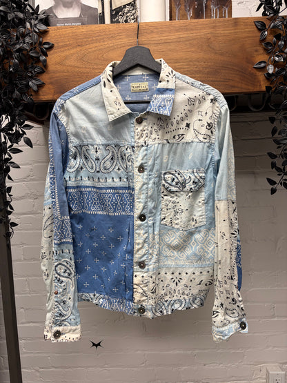 Kapital Blue Paisley Patchwork Lightweight Trucker Jacket
