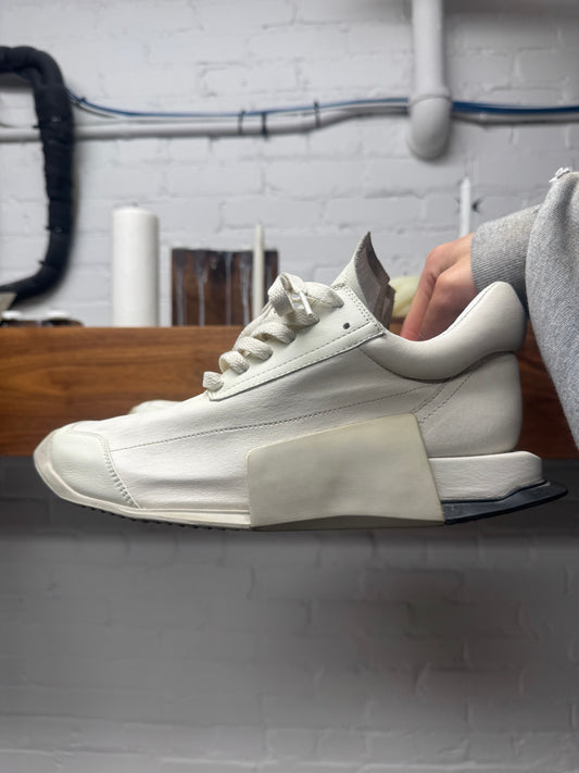 SS2021 Rick Owens ‘Phlegethon’ Milk White Leather Runners
