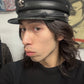 Chrome Hearts ‘Captain’ Fleur Cross Leather Hat