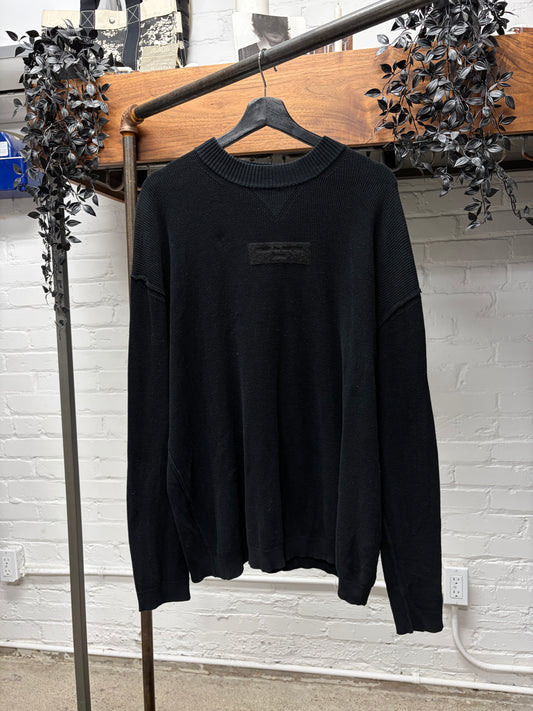 2023 Comme Des Garçons Homme Black ‘Patch Logo’ Knit Sweater