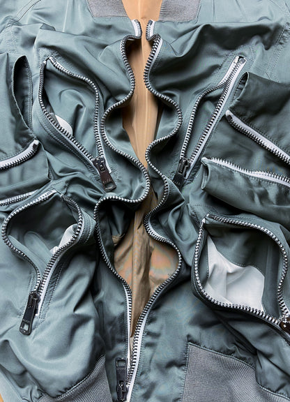 2000’s Gucci by Tom Ford Five Zip ‘Beach Blue’ Silk Bomber Jacket