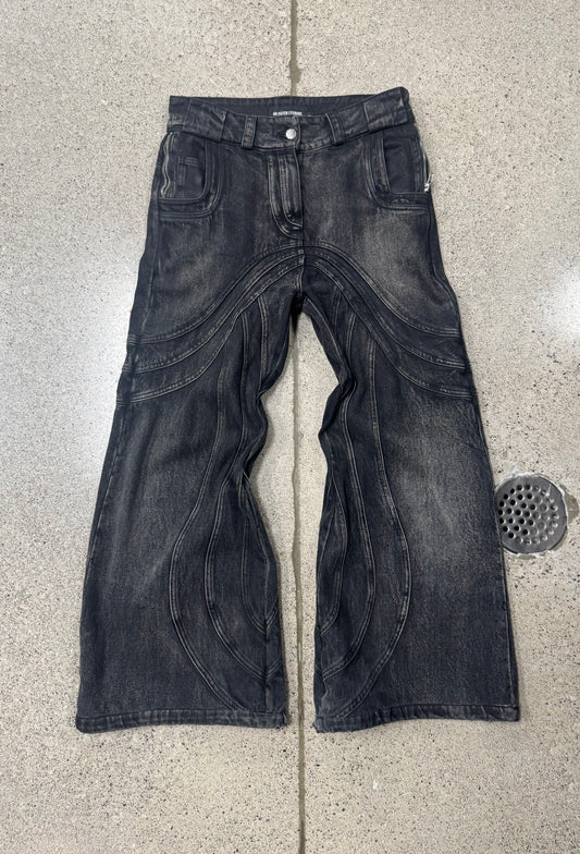 No Faith Studios Wide Leg Flared ‘Wave Denim’