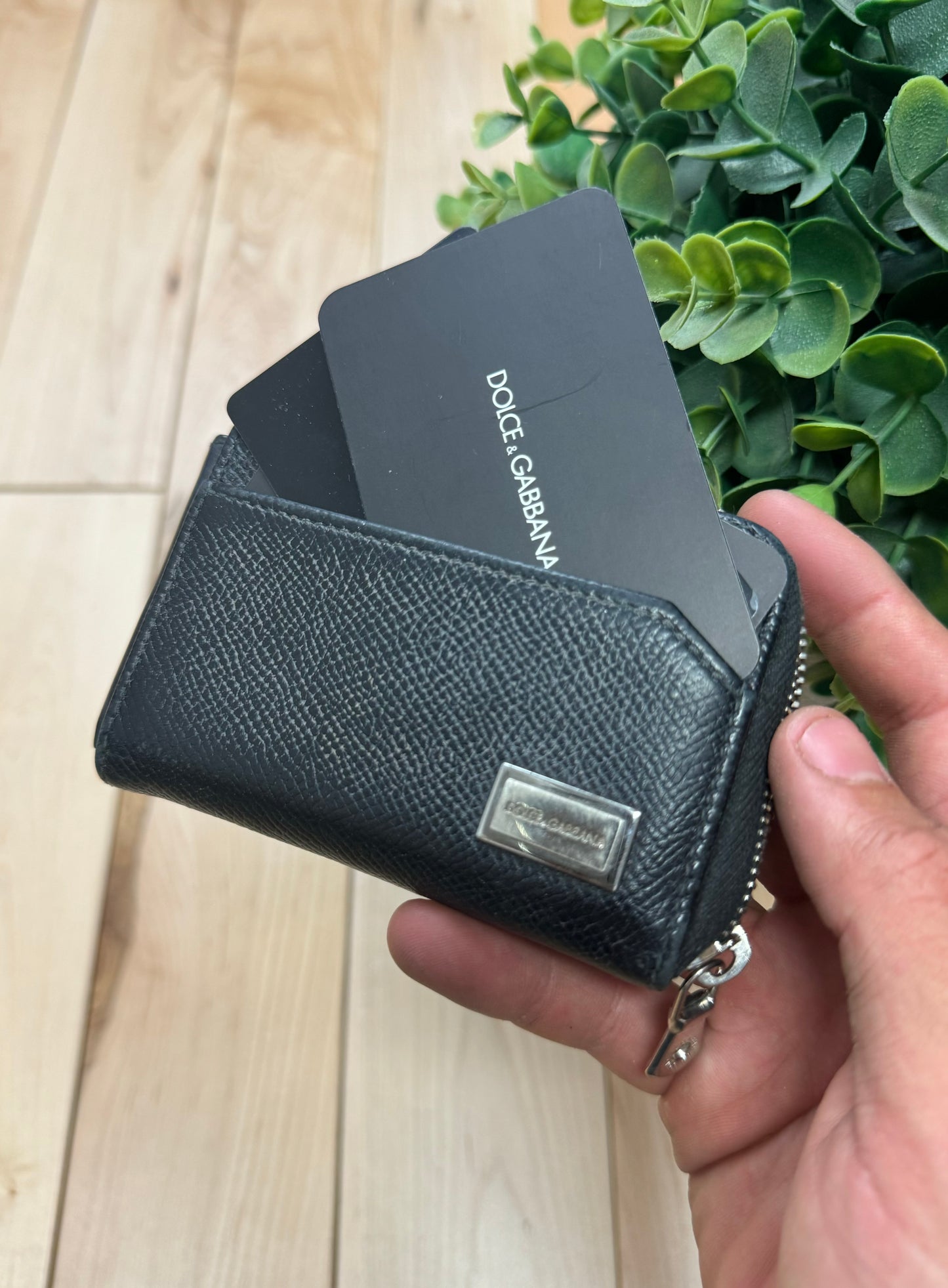 Dolce & Gabbana Mainline Black Pebbled Leather Wallet